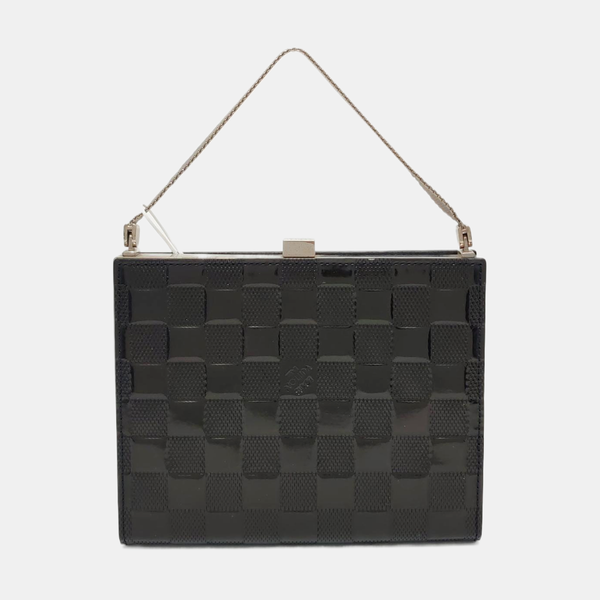 ANJU MM Damier Graphite Patent Leather Black