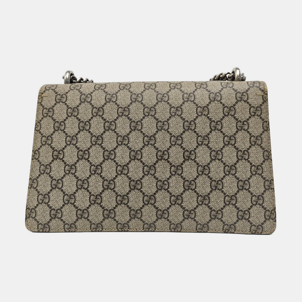 Dionysus Small Monogram Coated Canvas Beige
