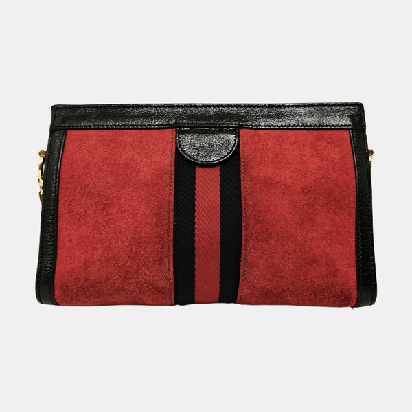 Ophidia Small Monogram Suede Red