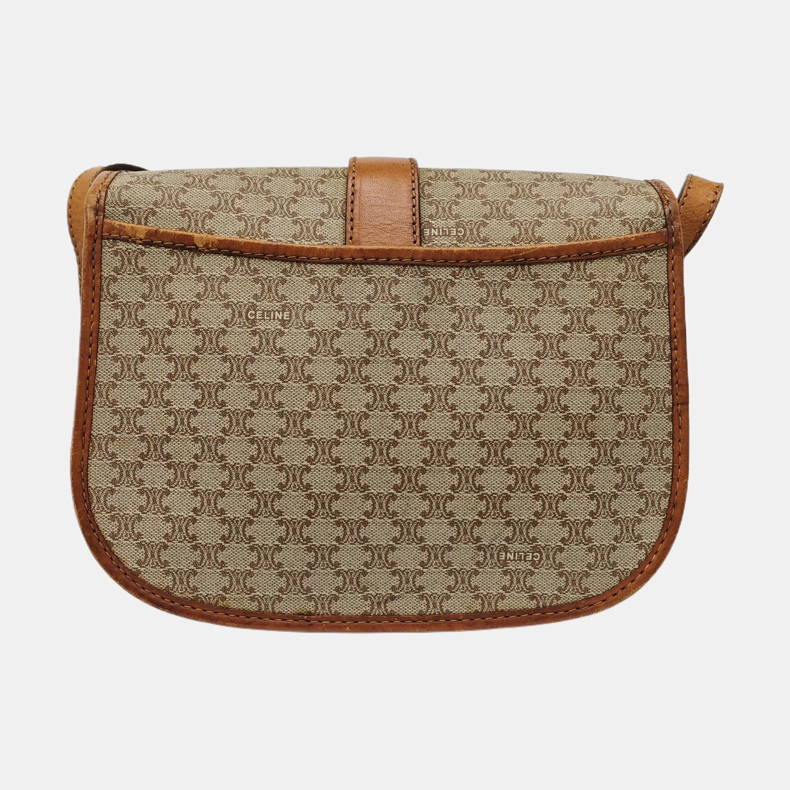 Coated Canvas Crossbody Bag Beige