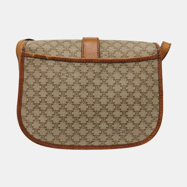 Coated Canvas Crossbody Bag Beige
