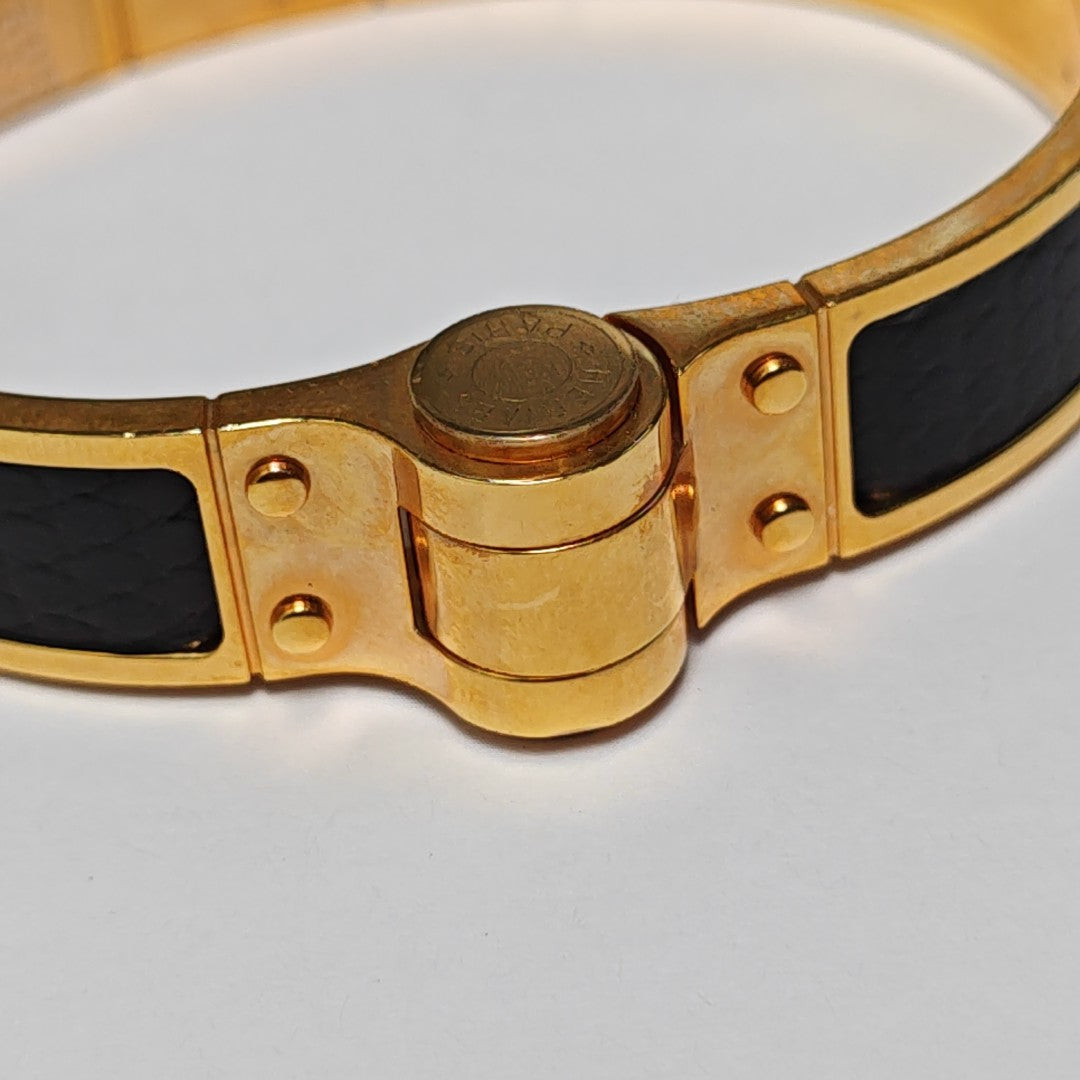 Enamel Hinged Bracelet Metal Rose Gold Bangle