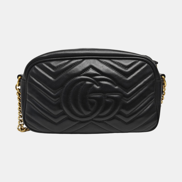 GG Marmont Small Quilted Calfskin Black