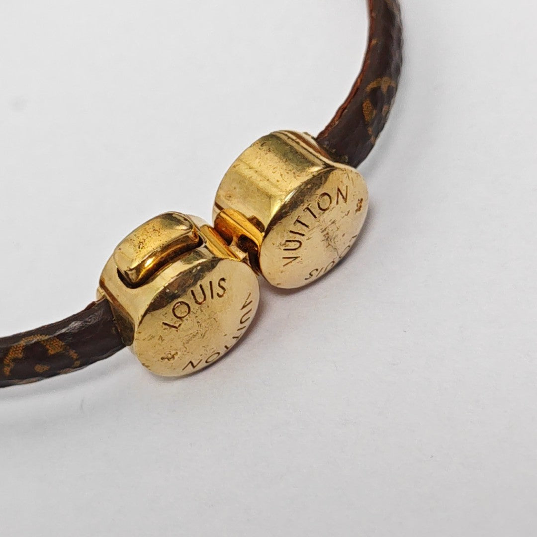 HISTORIC MINI MONOGRAM Leather Brown Bangle