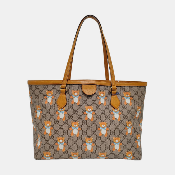 Ophidia Medium Monogram Coated Canvas Beige