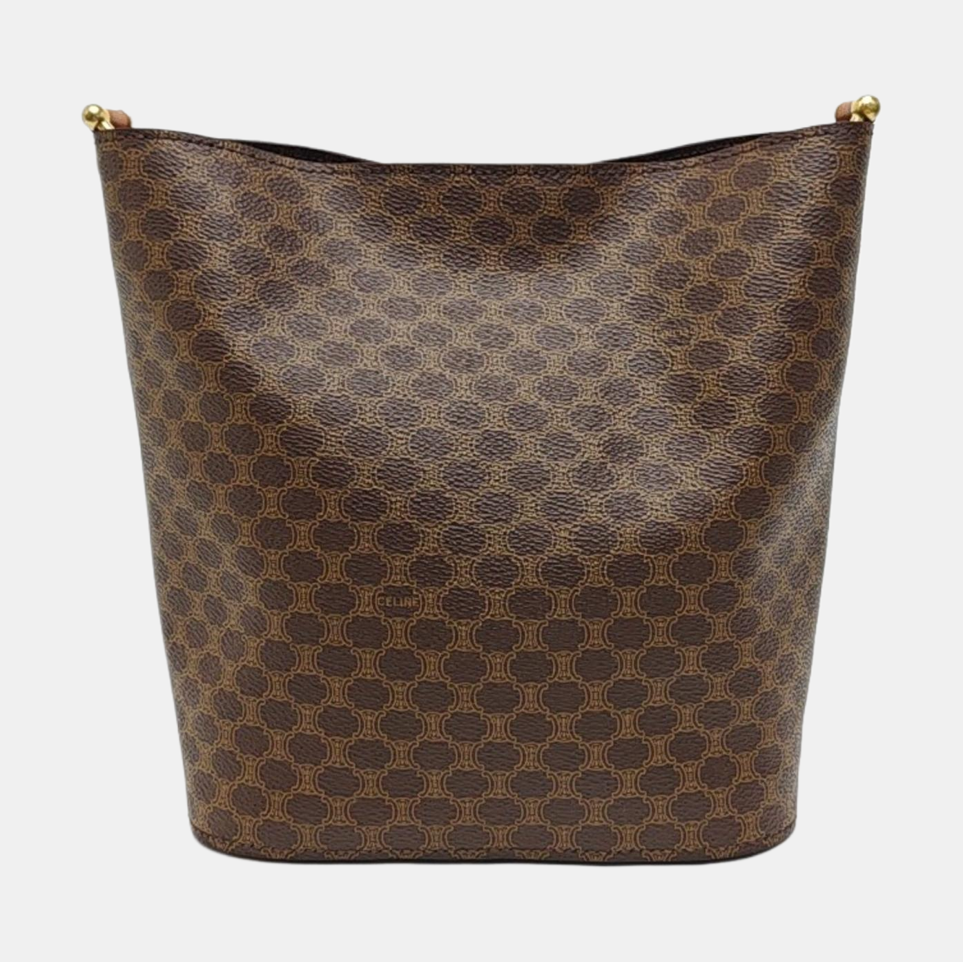 Coated Canvas Clutch Brown