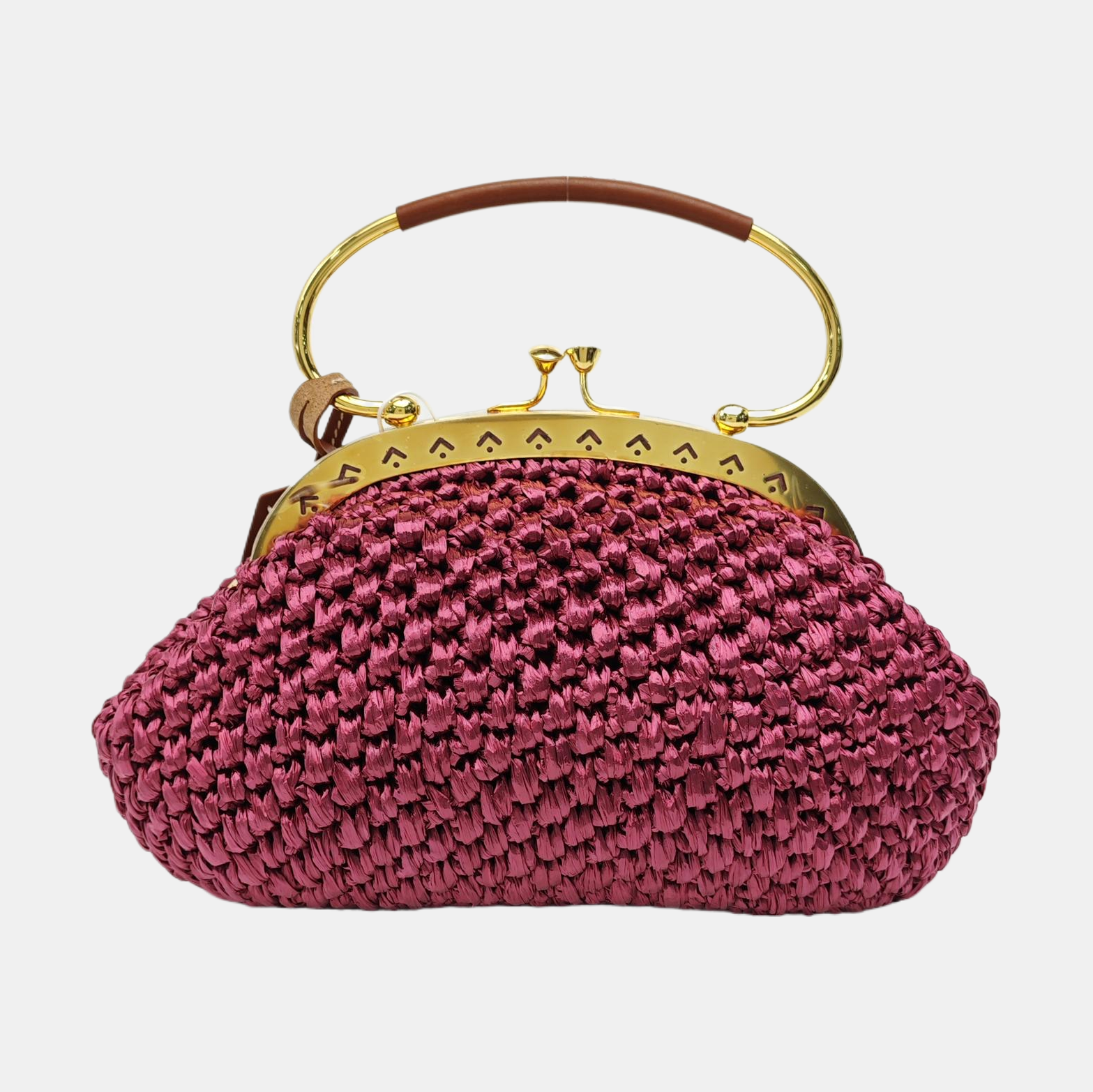 Straw Shoulder Bag Pink