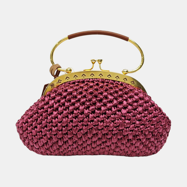 Straw Shoulder Bag Pink