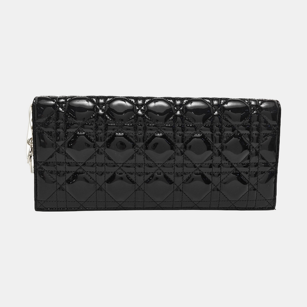 Lady Dior Medium Cannage Patent Leather Black