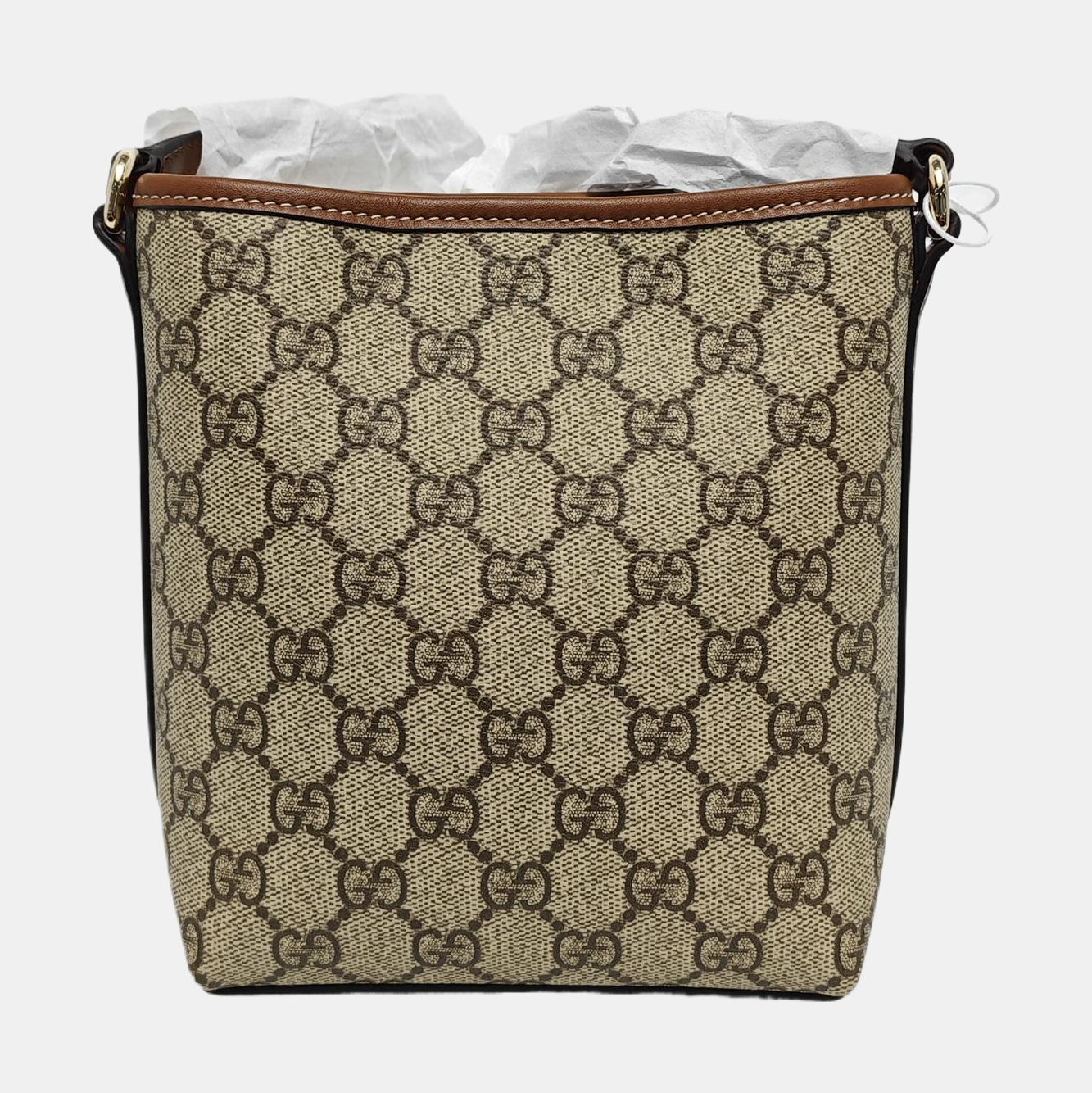 GG Emblem Monogram Coated Canvas Beige