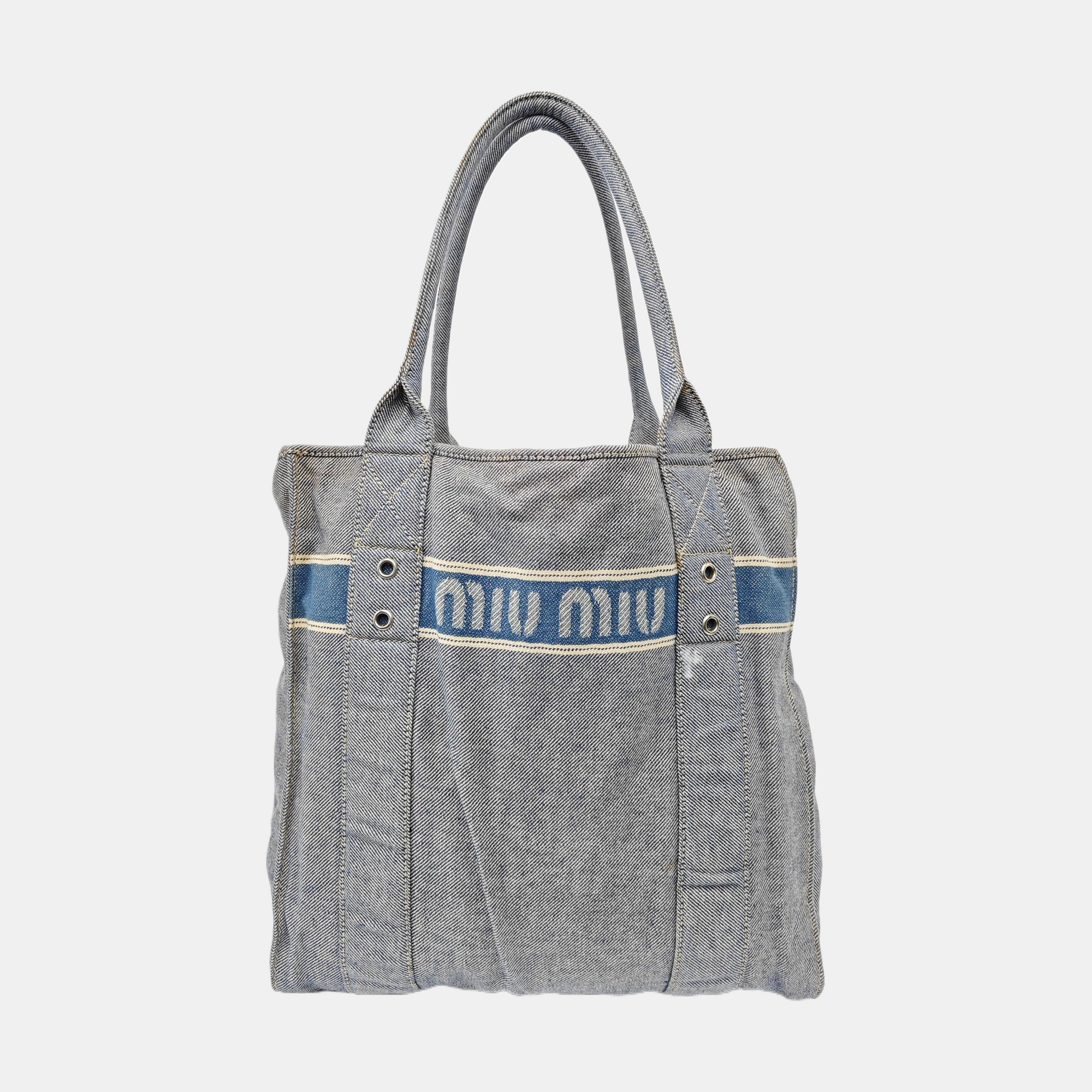 Canvas Top Handle Bag Blue