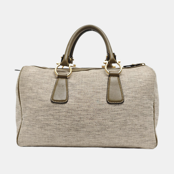 Canvas Top Handle Bag Beige