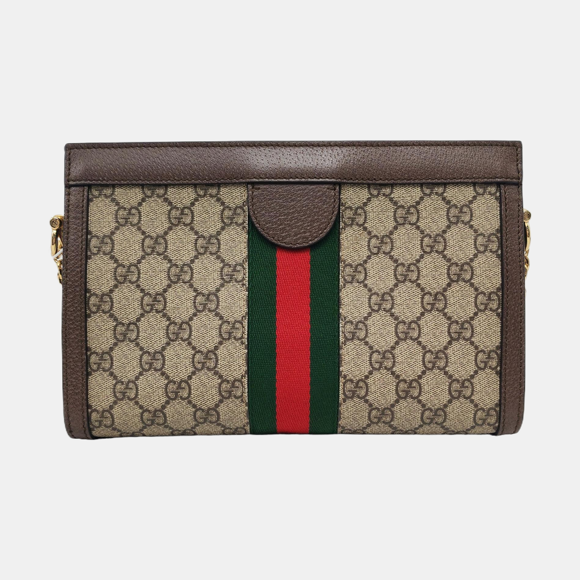 Ophidia Small Monogram Coated Canvas Beige
