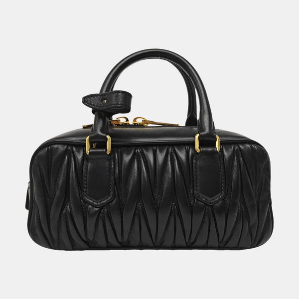 Arcadie Matelassé Quilted Lambskin Black