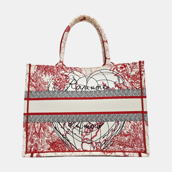 Book Tote Medium Fabric Red