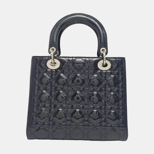 Lady Dior Medium Cannage Patent Leather Purple