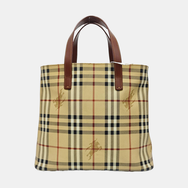 Coated Canvas Tote Bag Beige