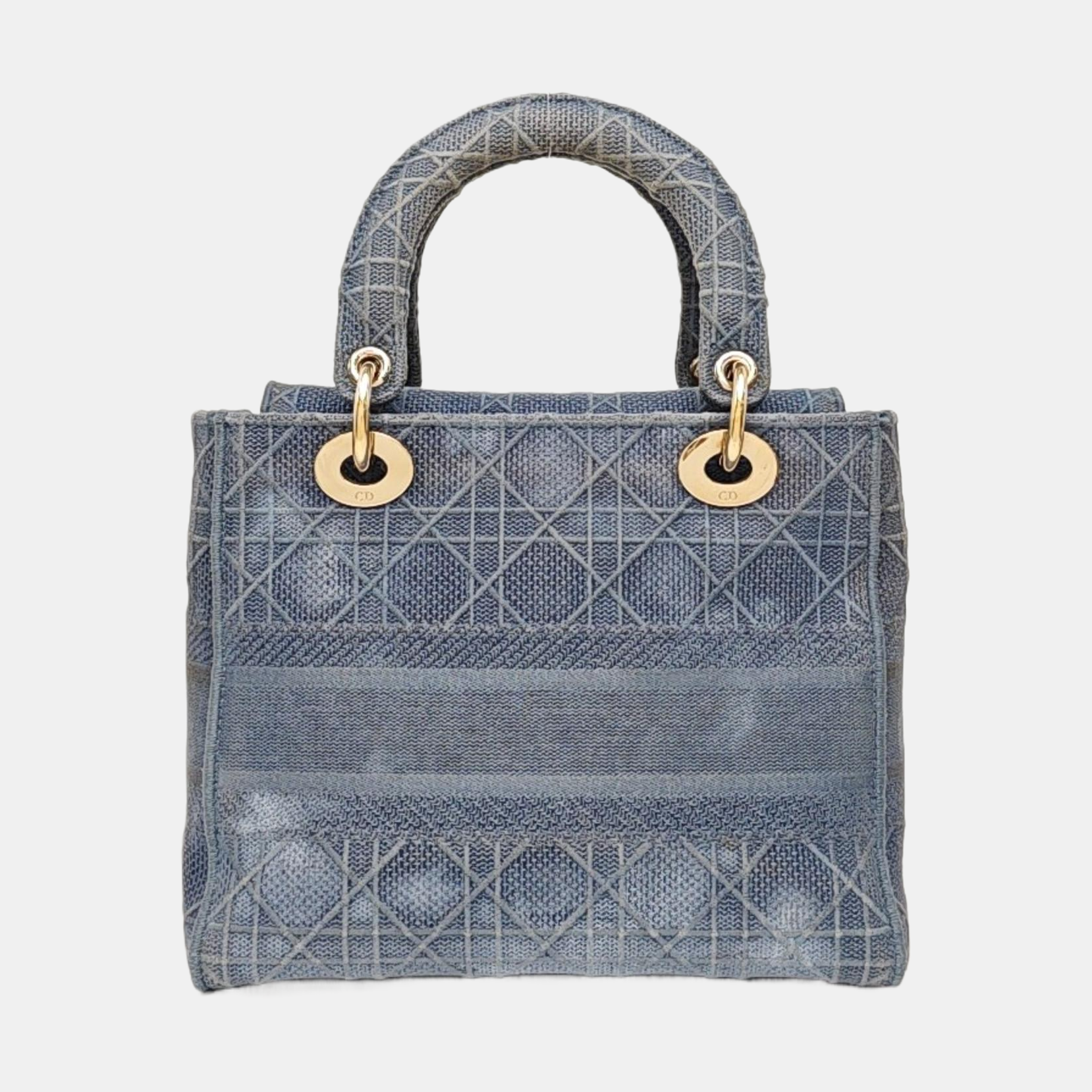 Lady D-Lite Medium Cannage Canvas Blue