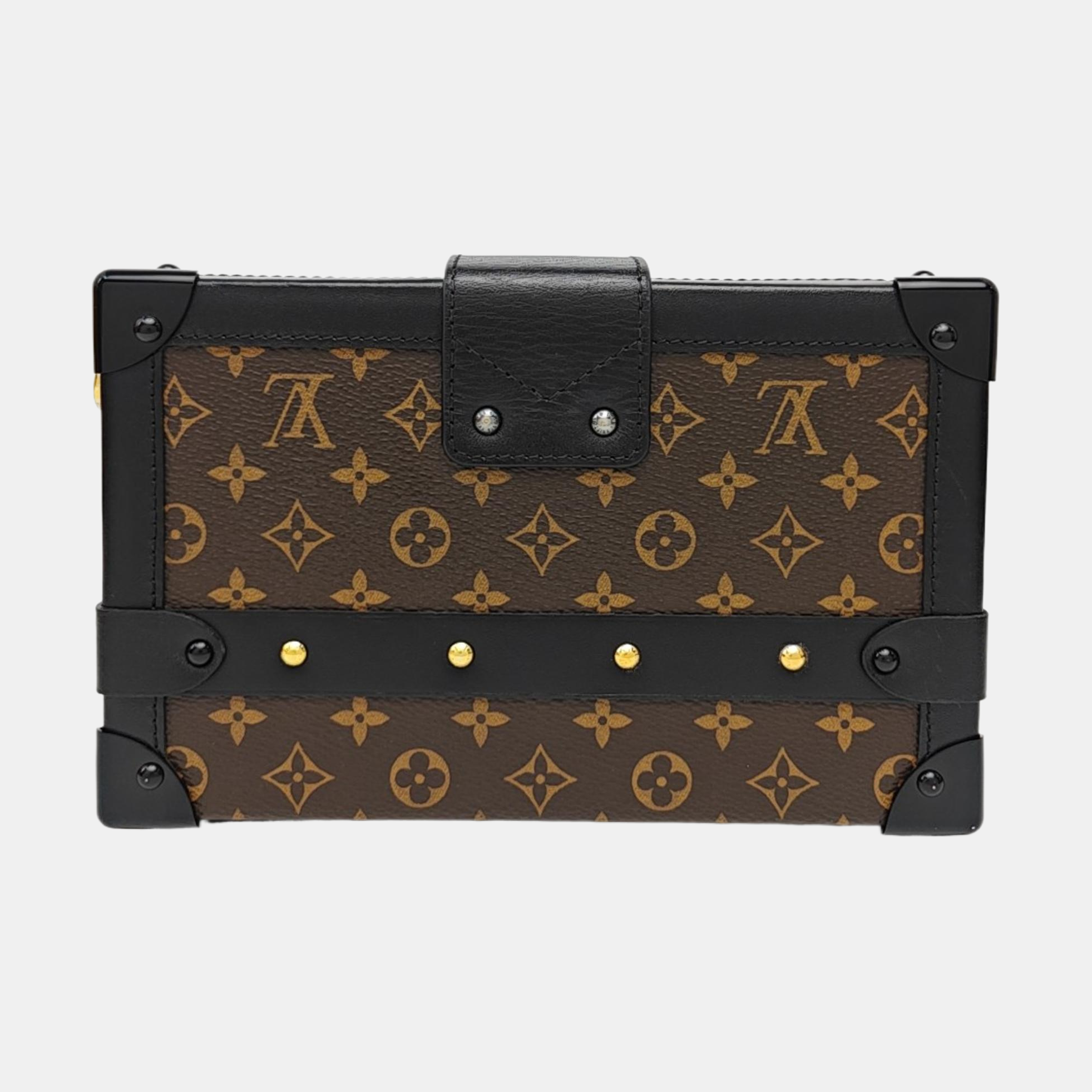 PETITE MALLE Monogram Coated Canvas Brown