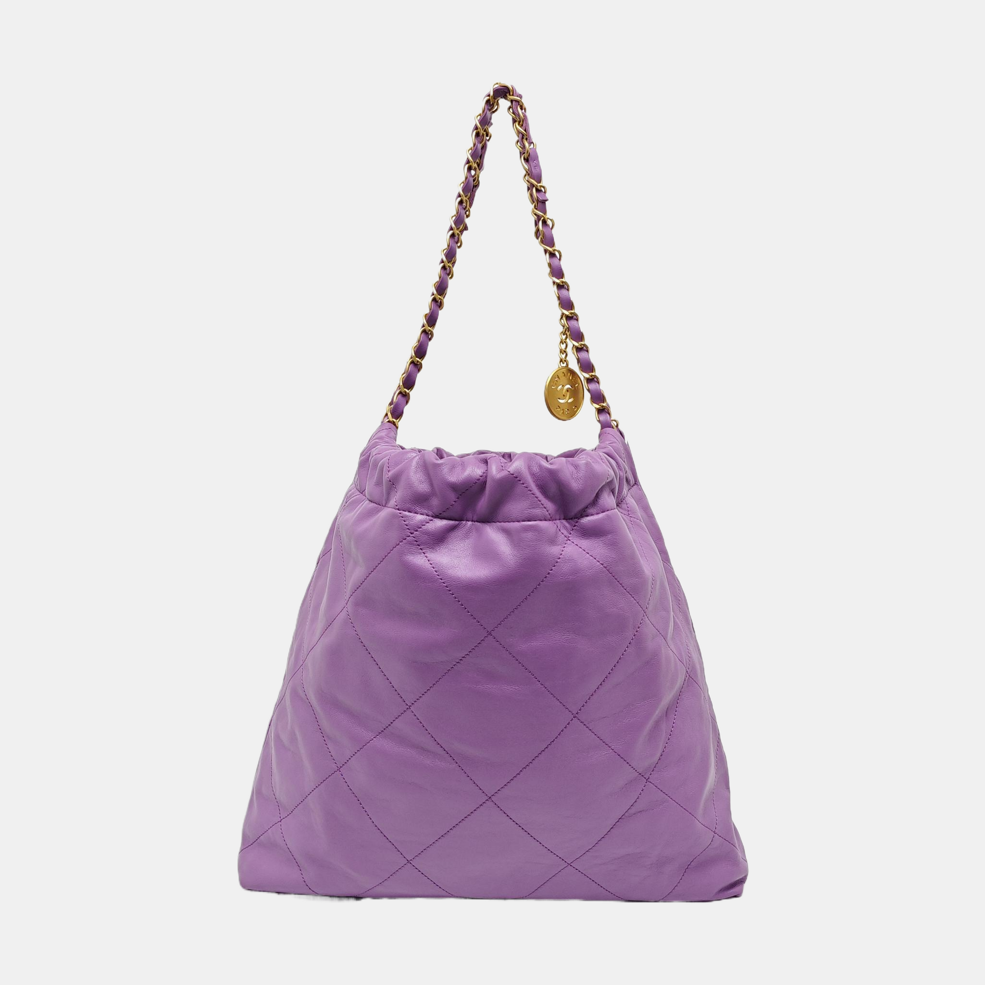 CHANEL 22 Medium Quilted Calfskin Purple