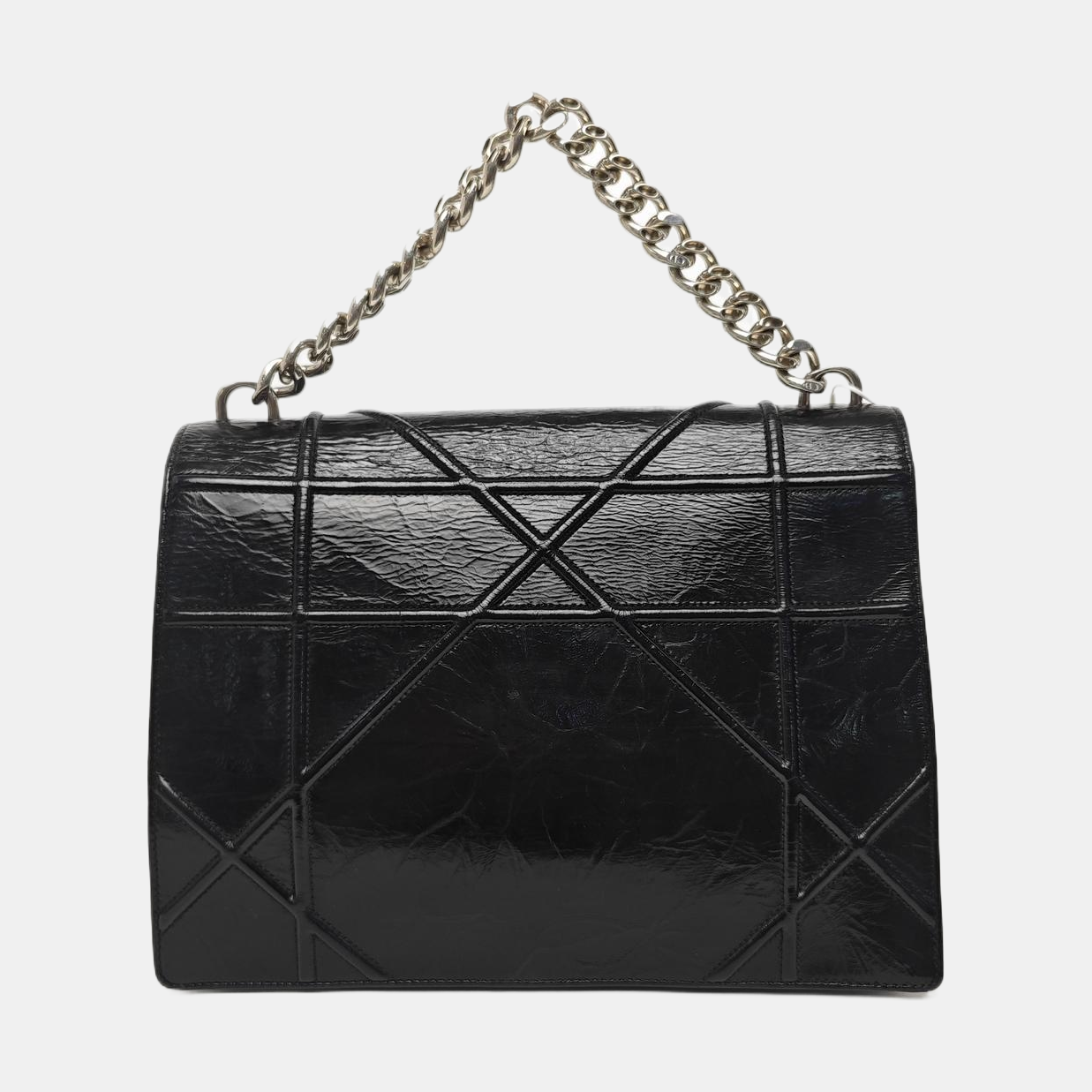 Cannage Calfskin Shoulder Bag Black