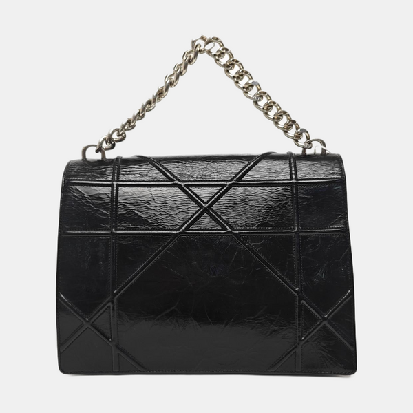 Cannage Calfskin Shoulder Bag Black