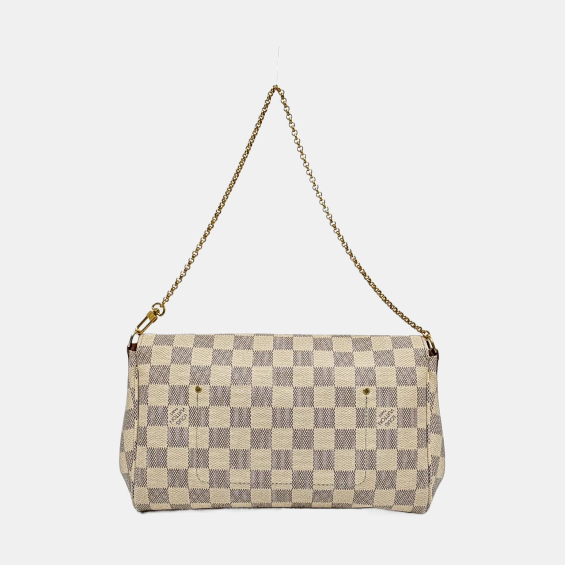 FAVORITE PM Damier Azur Coated Canvas White