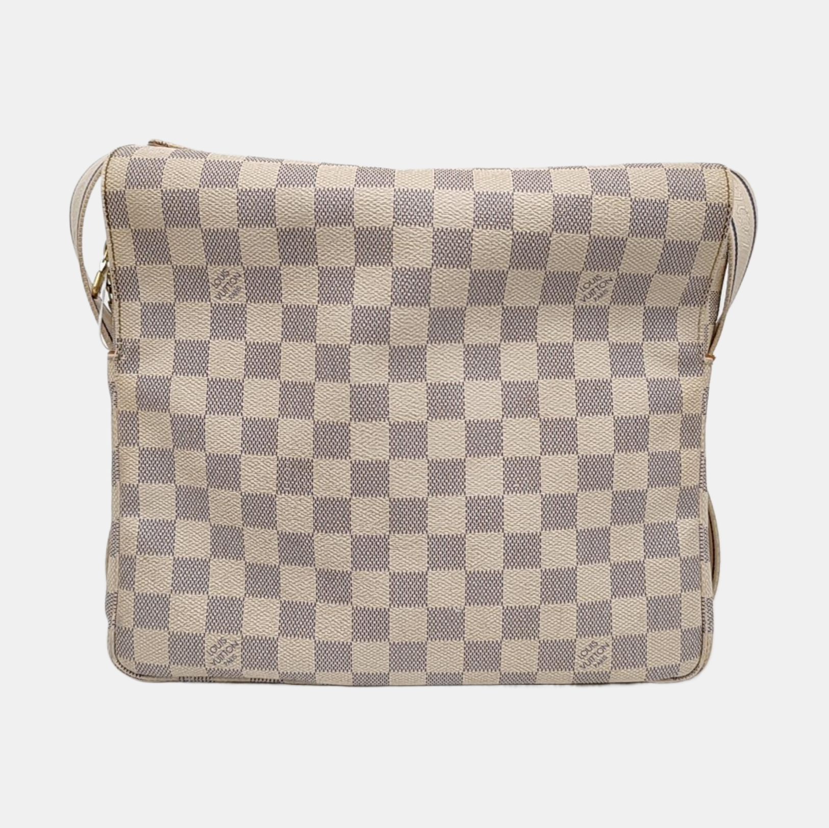 NAVIGLIO Damier Azur Coated Canvas White