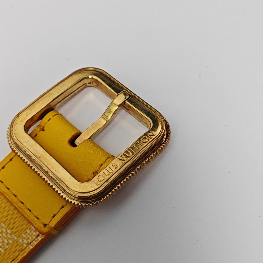 Coated Canvas Belt Yellow