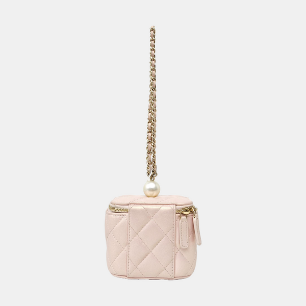 Quilted Calfskin Top Handle Bag Pink