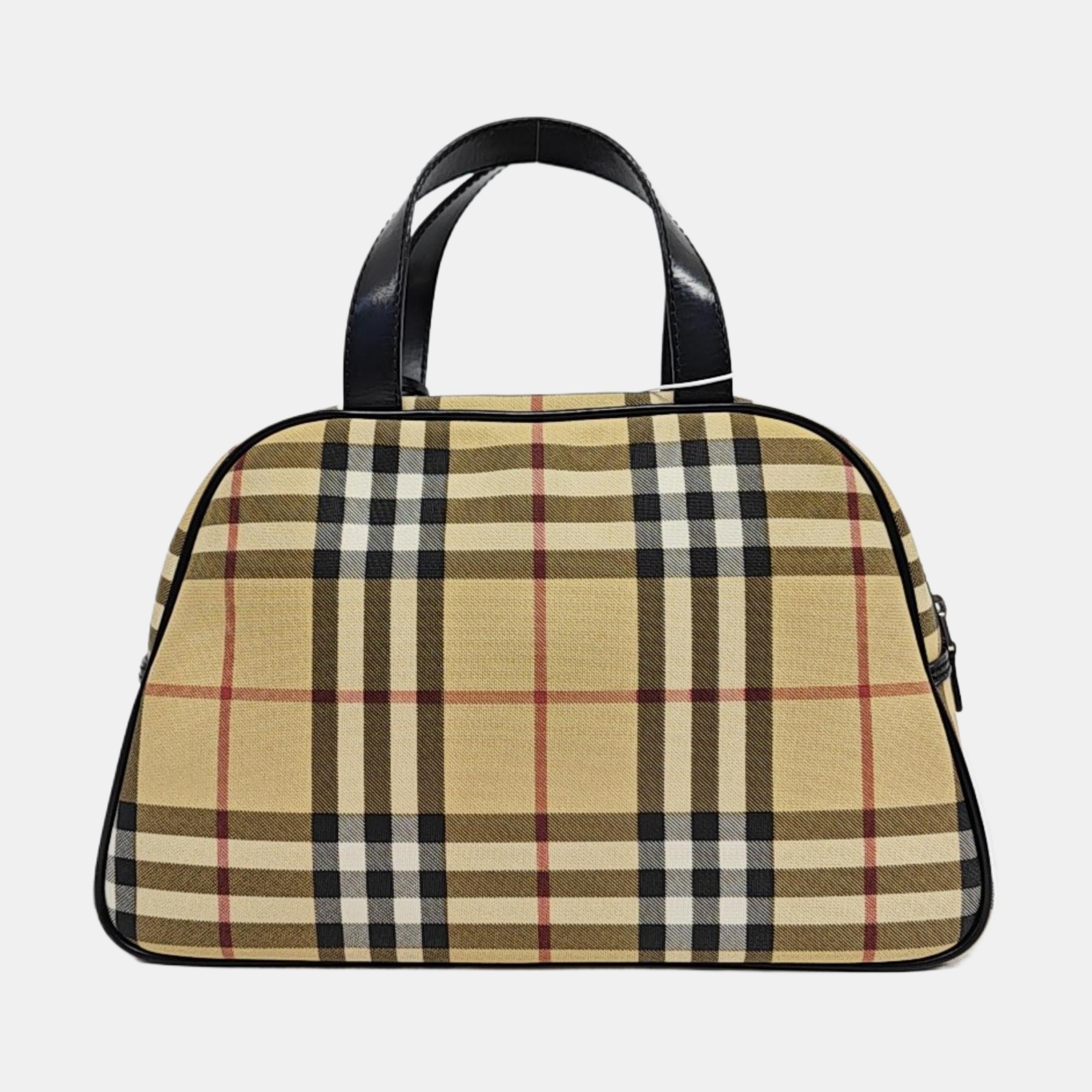 Coated Canvas Top Handle Bag Beige