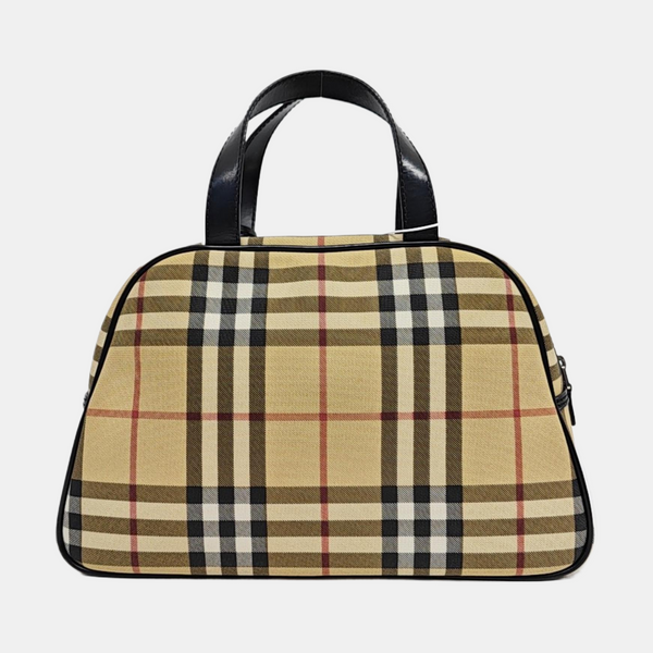 Coated Canvas Top Handle Bag Beige