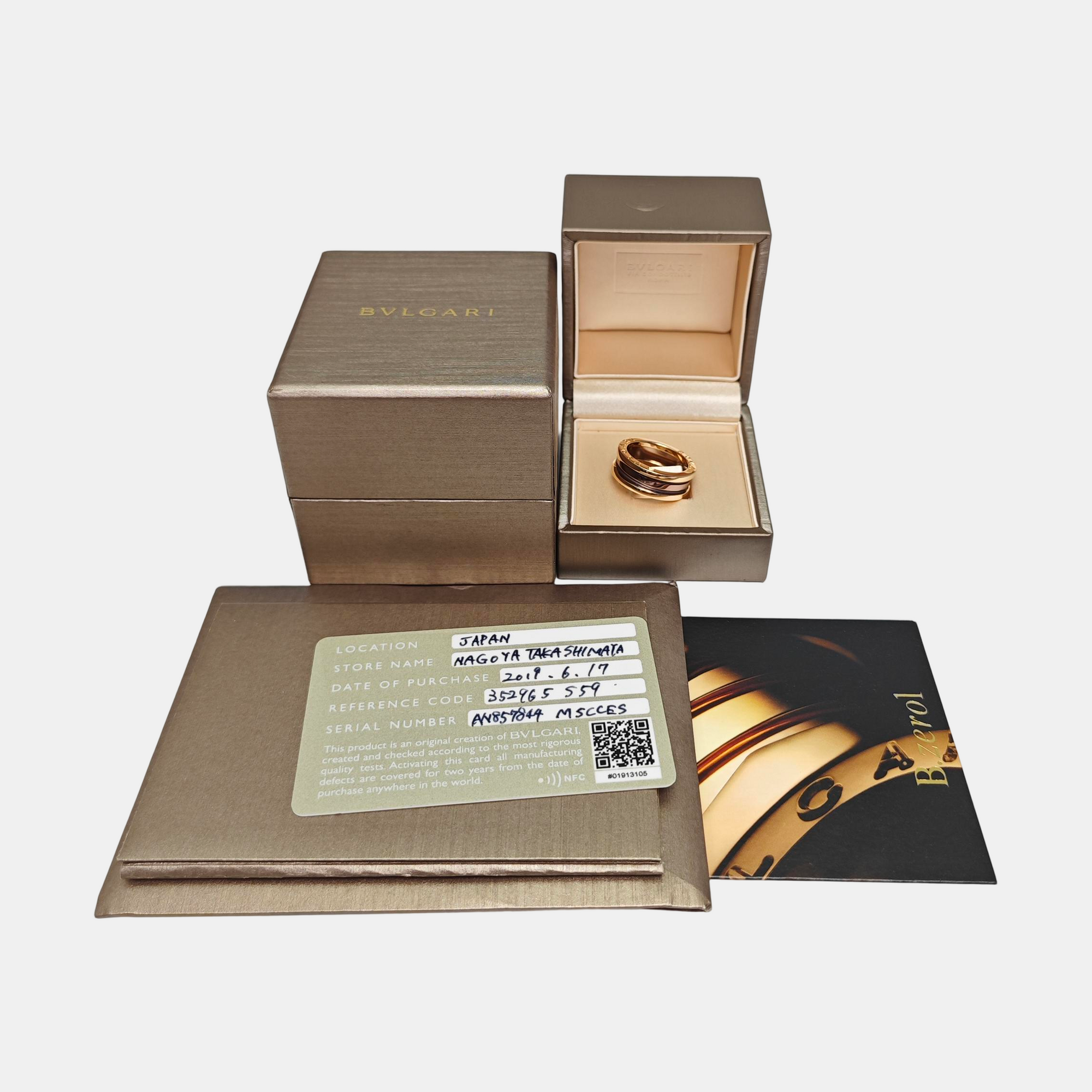 B.ZERO1 18k Rose Gold Ring EU 59