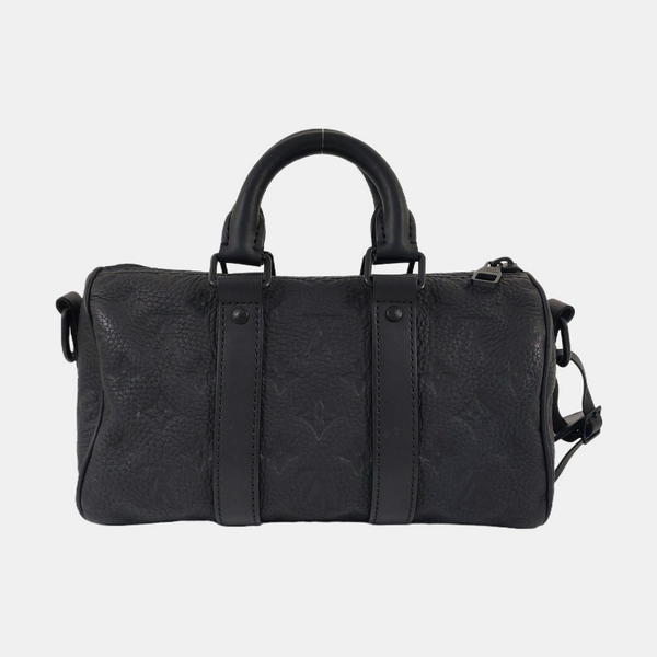 KEEPALL 25 Monogram Calfskin Black