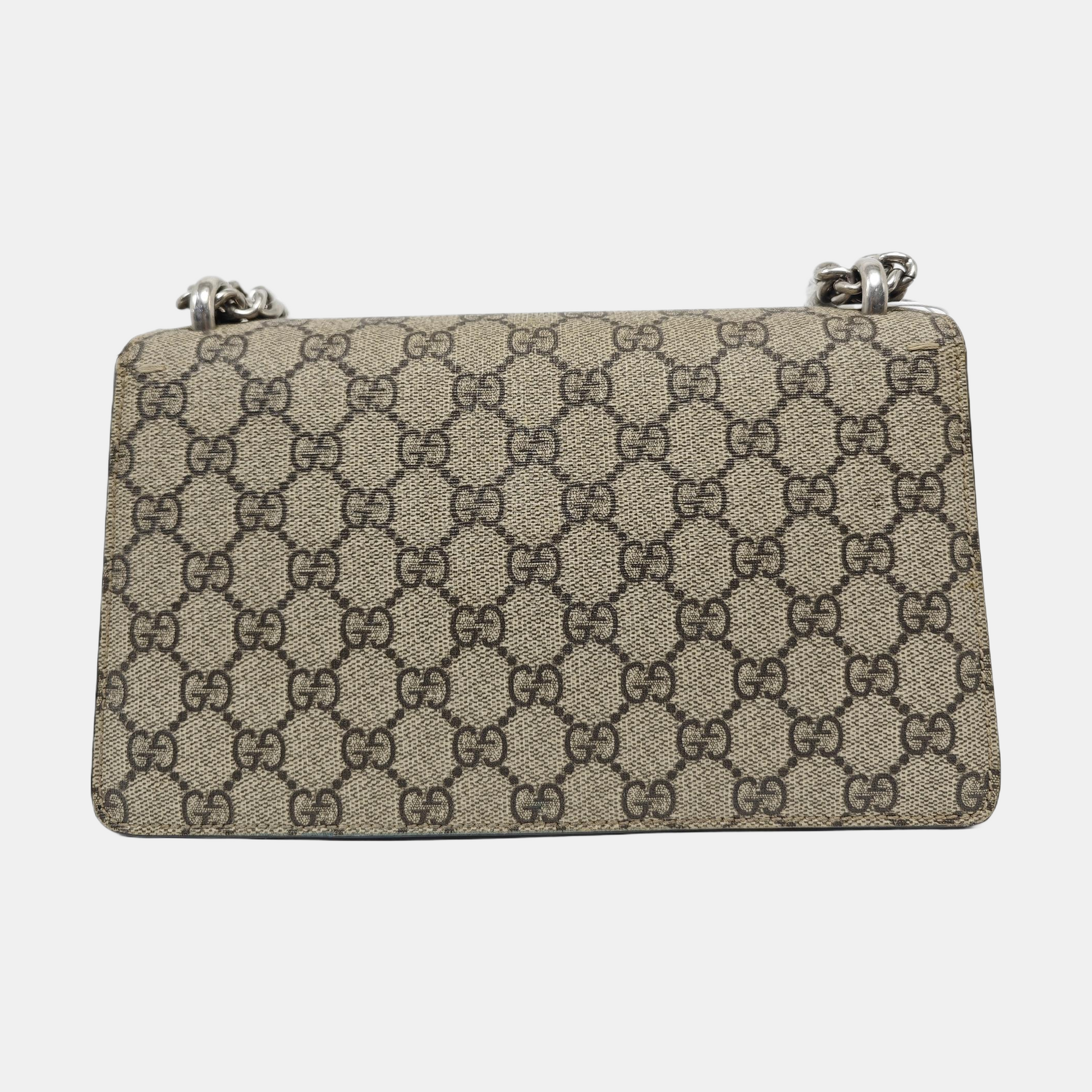 Dionysus Small Monogram Coated Canvas Beige