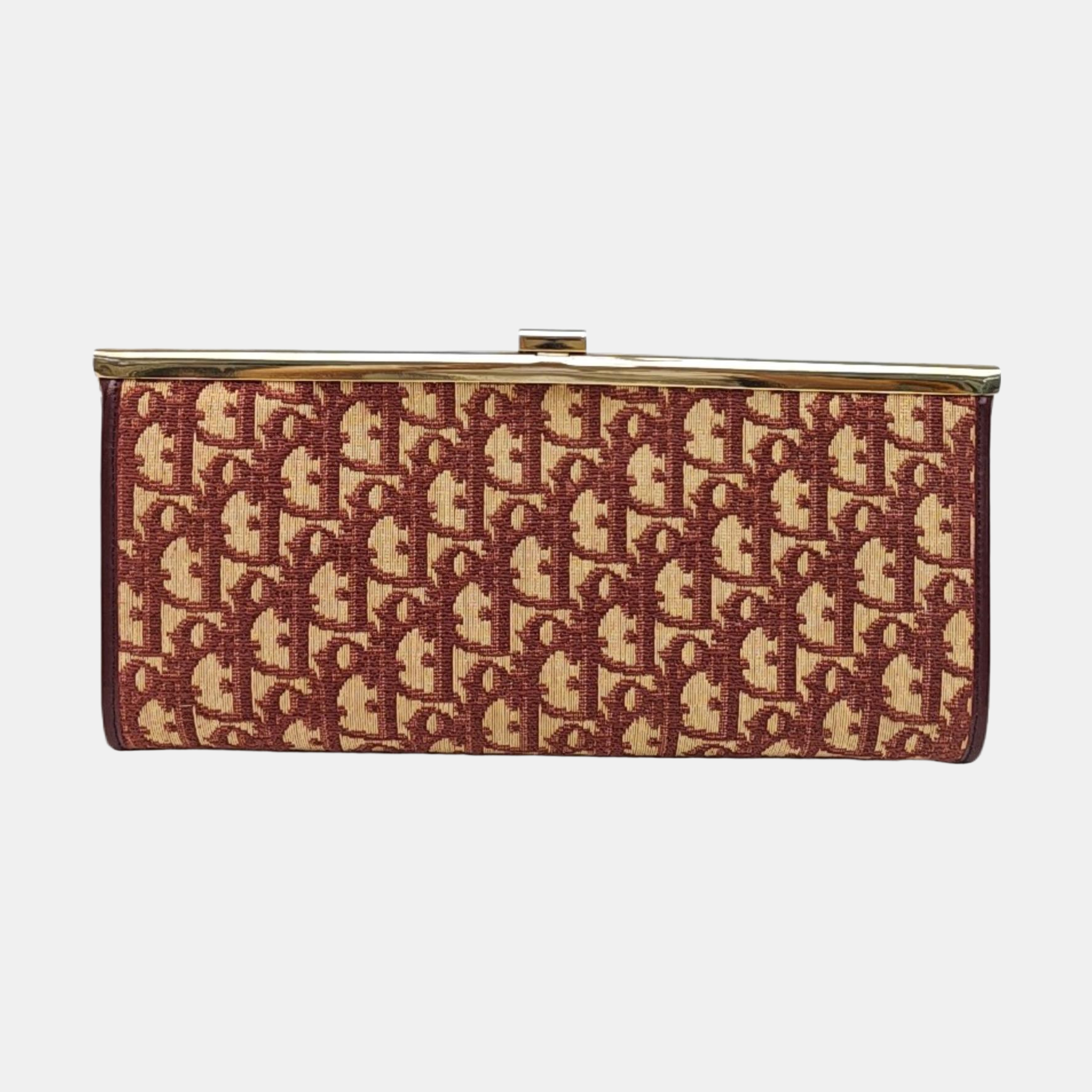 Oblique Canvas Clutch Beige
