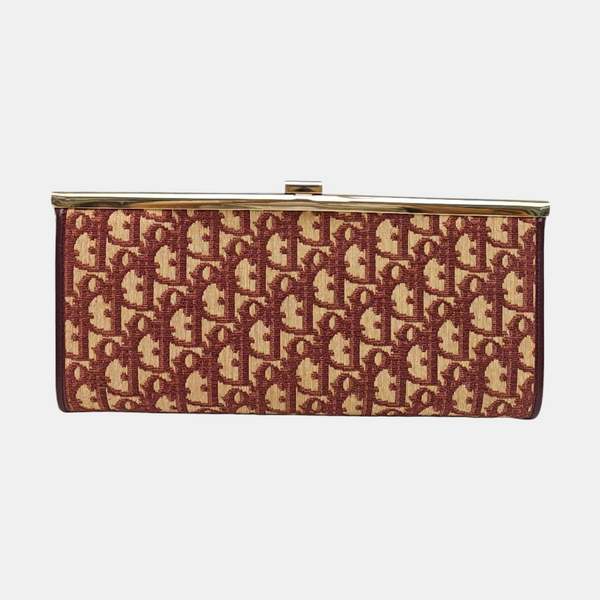 Oblique Canvas Clutch Beige