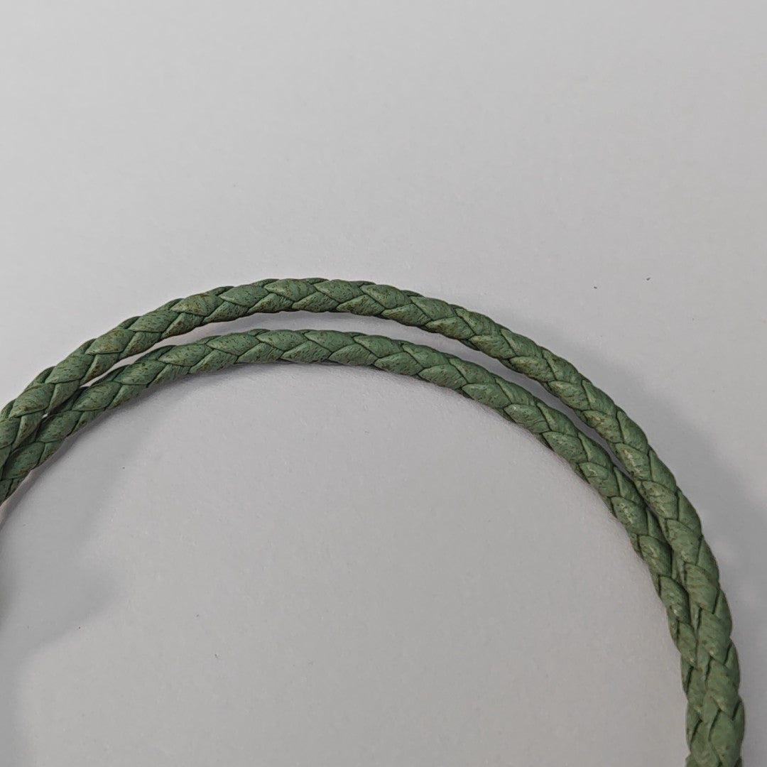 Leather Green Bangle