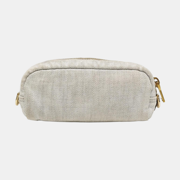Denim Clutch White