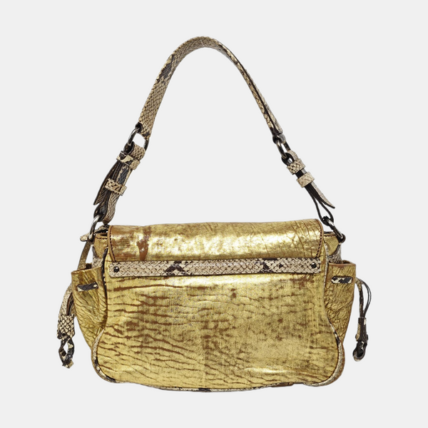 Leather Shoulder Bag Gold