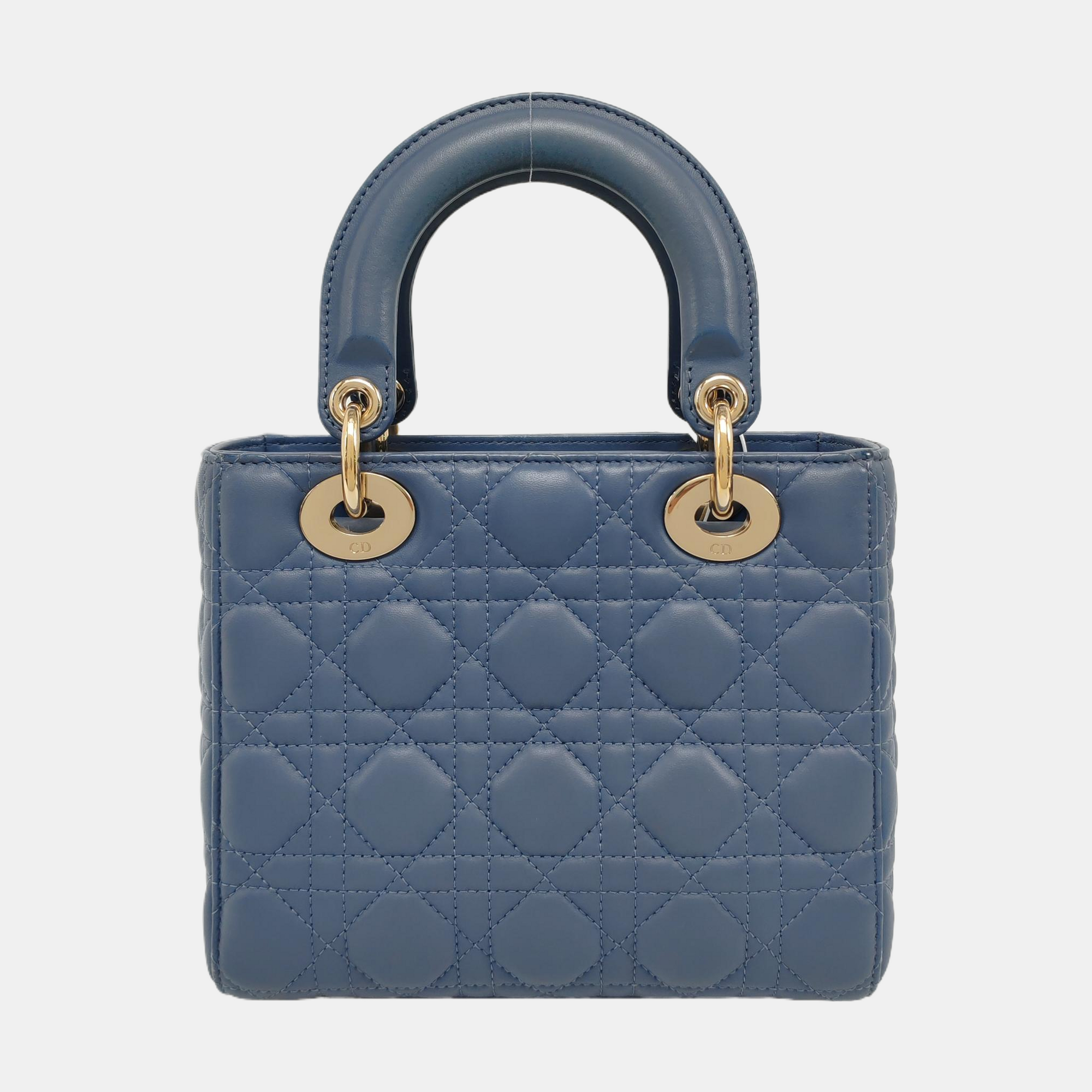 Lady Dior Small Cannage Lambskin Blue