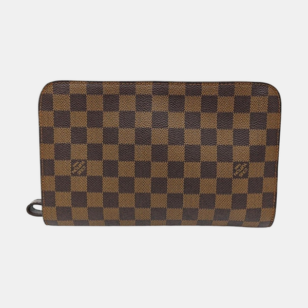 SAINT LOUIS Damier Ebene Coated Canvas Brown