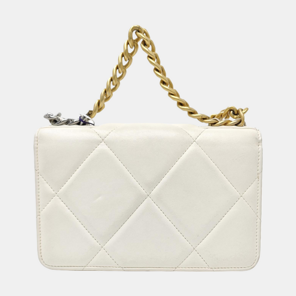 CHANEL 19 Quilted Lambskin White