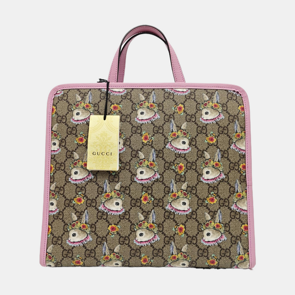 Monogram Coated Canvas Tote Bag Beige
