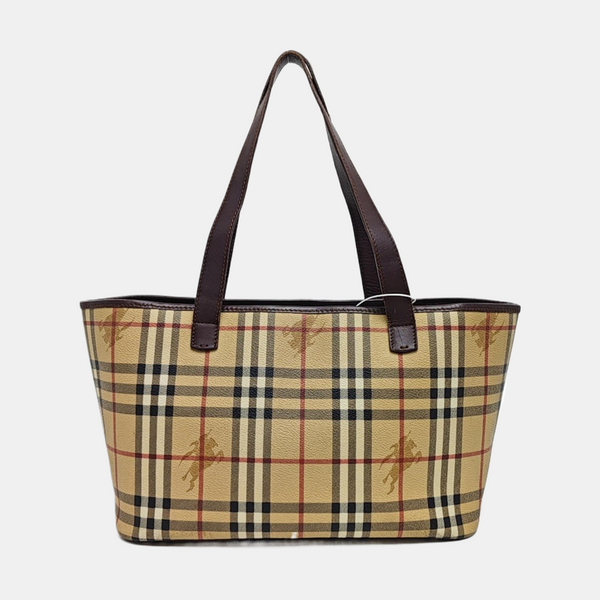 Coated Canvas Tote Bag Beige