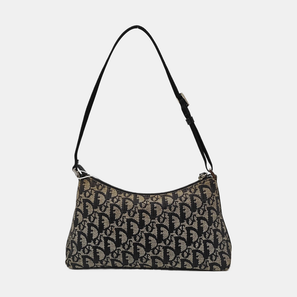 Oblique Canvas Top Handle Bag Black