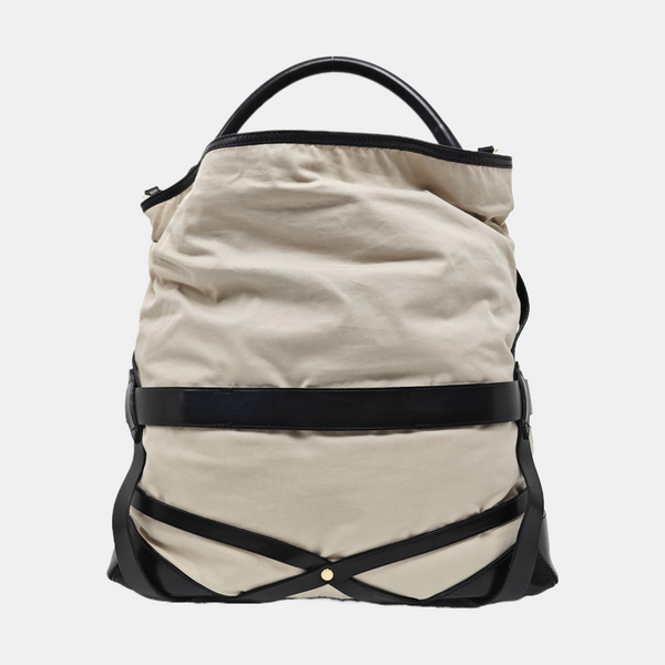Fabric Shoulder Bag Beige