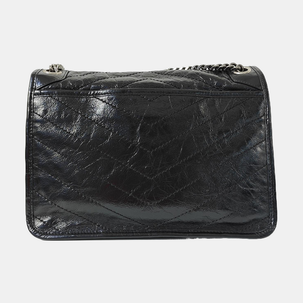 NIKI Medium Chevron Calfskin Black