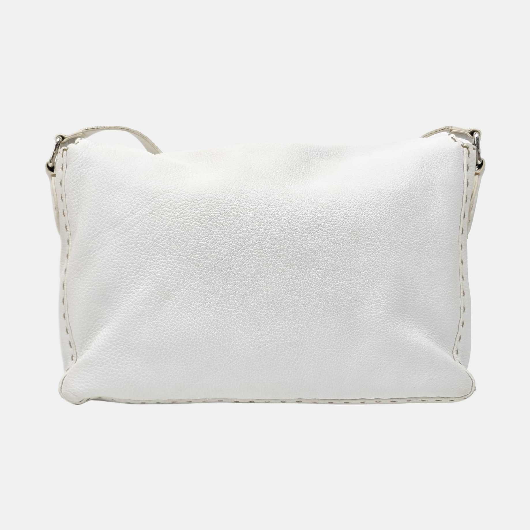 Quilted Calfskin Shoulder Bag White