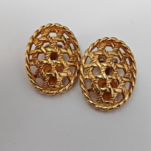 Metal Gold Clip On Earrings